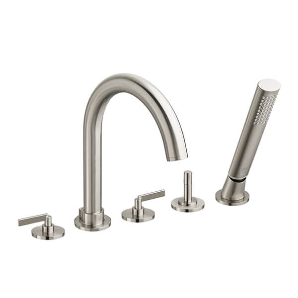 Percy 2-Handle Deck Mount Bathtub Faucet with Hand Shower and Lever Handles
